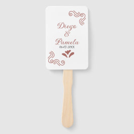 Abanico Terracota pareja de bodas rústicos negros de Españ