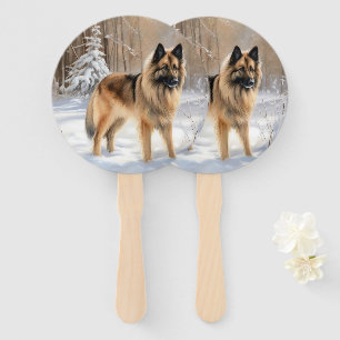 Abanico Tervuren Belga Deja que nieve Navidad