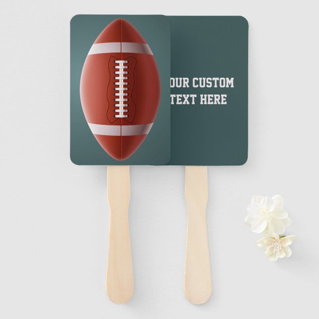 Abanico texto personalizado FOOTBALL manos fans (Anverso y reverso)