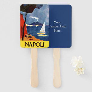 Abanico texto personalizado Napoli Nápoles Vintage Viaje c