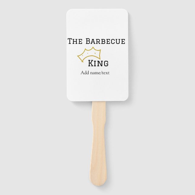 Abanico The Barbecue king crownadd name text cooking best  (Anverso)