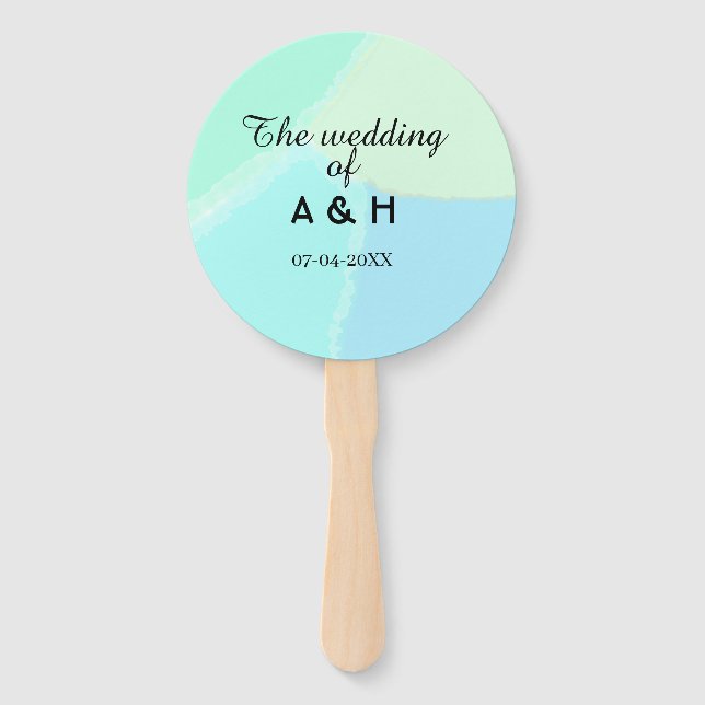 Abanico The wedding of add couple name initial letter date (Anverso)