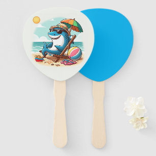 Abanico Tiburón personalizado lindo costero/playa