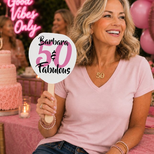 Abanico Timón de fiesta de cumpleaños personalizado 50 y f (Subido por el creador)