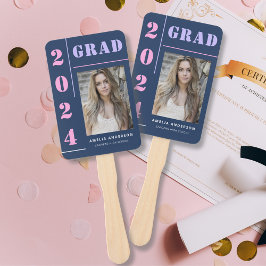 Abanico Tipografía Azul Moderna y Negrita para Fiesta de G