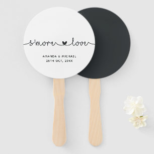Abanico Tipografía de moda en negro y blanco S'more Amor