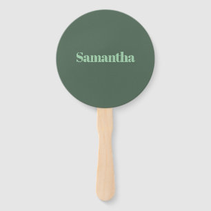 Abanico Tipografía de nombre personalizado elegante |verde