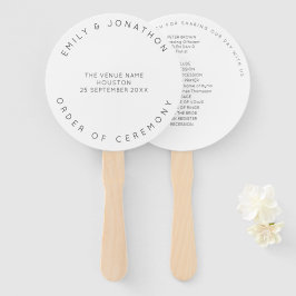 Abanico Tipografía mínima Boda Personalizar blanco