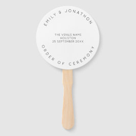 Abanico Tipografía mínima Boda Personalizar blanco
