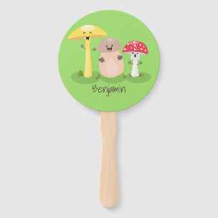 Abanico Toadstool de hongos de hongo de kawaii