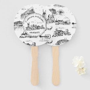 Abanico Toile de Nashville en negro y blanco