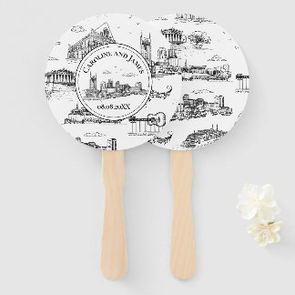 Abanico Toile de Nashville en negro y blanco