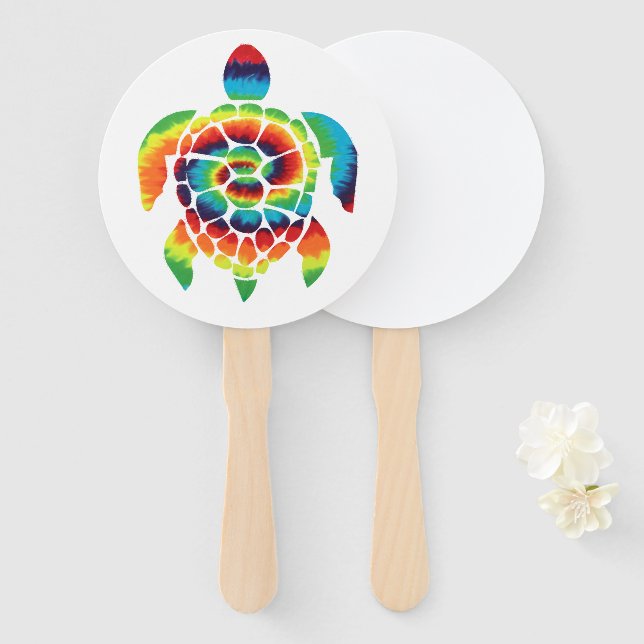 Abanico Tortuga Tie Dye (Anverso y reverso)
