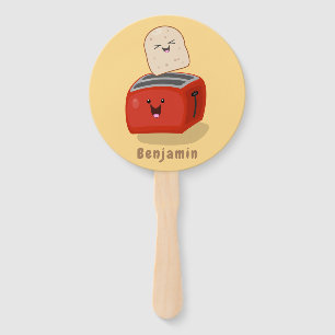 Abanico Tostada de kawaii y personalizado de tostadora roj