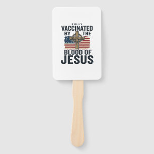 Abanico Totalmente vacunado por la sangre de Jesús Patriót