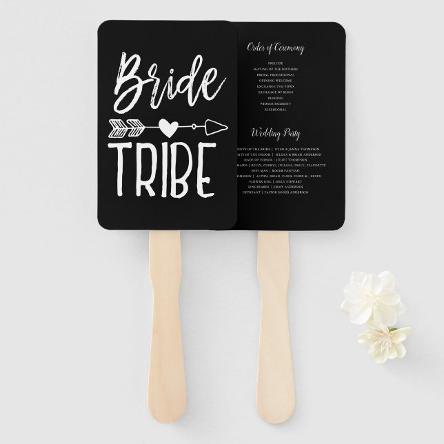 Abanico Tribuna de novias | Boda de nombres personalizado  (Anverso y reverso)