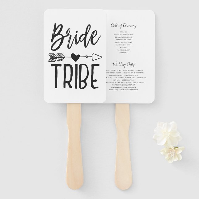 Abanico Tribuna de novias | Boda de nombres personalizados (Anverso y reverso)