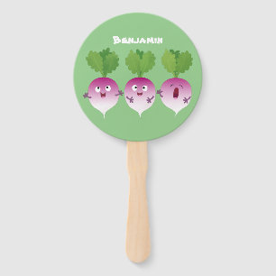 Abanico Trío de verduras de nabo lindo personalizado