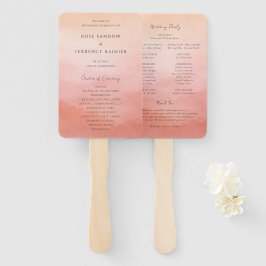 Abanico Tropical Sunset Watercolor Elegant Wedding Program