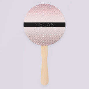 Abanico Tu nombre Delgado Rosa Ombre y franjas blancas