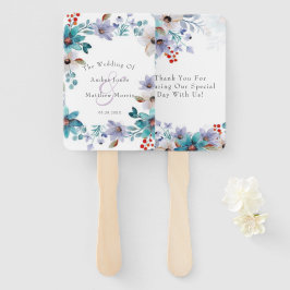 Abanico Turquoise Lavender Florals Wedding Favor