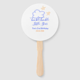 Abanico Twinkle twinkle naranja púrpura de cumpleaños de l