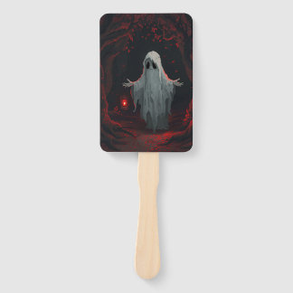 Abanico Un fantasma blanco que sostiene una linterna roja