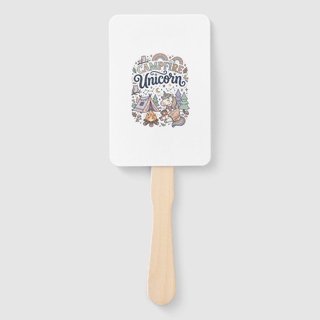 Abanico Unicorn Campfire Unicorn Premium Vector Sticker an (Anverso)