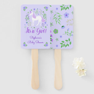 Abanico Unicorn Es Un Baby Shower Púrpura Chica Personaliz