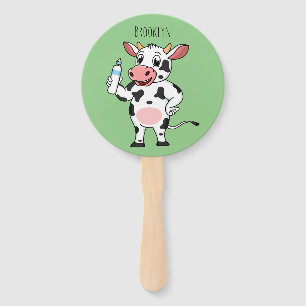 Abanico Vaca feliz con personalizado de biberón