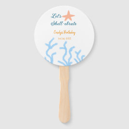 Abanico Vamos a celebrar bajo el mar azul cumpleaños