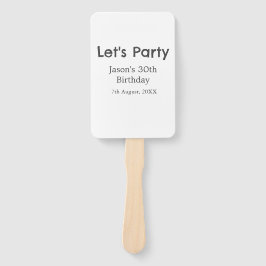 Abanico Vamos fiesta feliz 30 cumpleaños nombre gris simpl