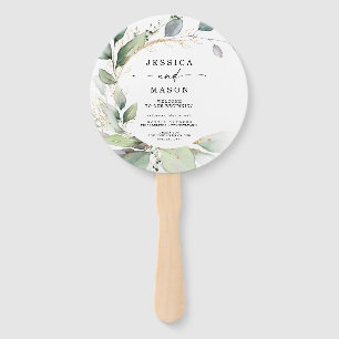 Abanico Vegetación acuática con Boda de Círculo dorado
