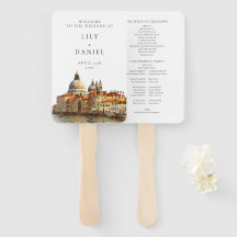 Venice Skyline Watercolor Wedding Program