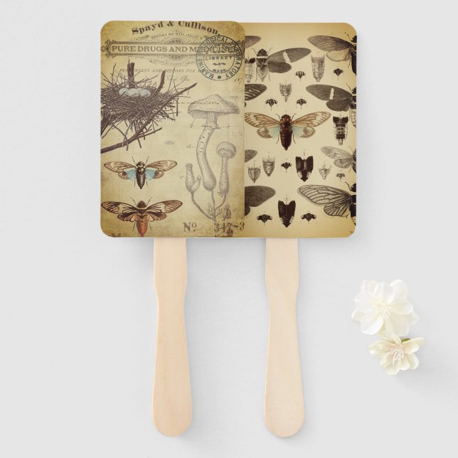 Abanico Ventilador Boda hongo 2 (Anverso y reverso)