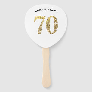 Abanico VENTILADOR DE CUMPLEAÑOS purpurina de moda moderna