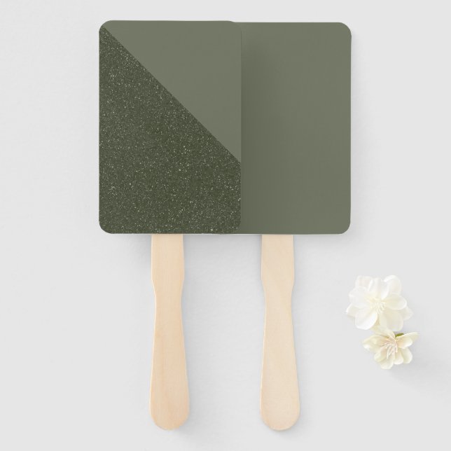Abanico Ventilador de eventos Diagonal Moss Green Personal (Anverso y reverso)
