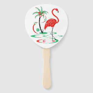 Abanico Ventilador de Flamingo Navidades Rojos