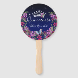 Abanico Ventilador de la mano azul Quinceanera
