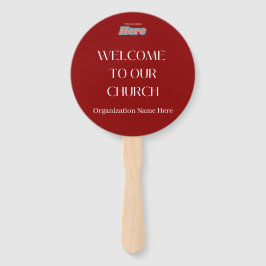 Abanico Ventilador de la mano de bienvenida rojo oscuro