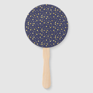 Abanico Ventilador de la mano de la paleta azul de oro de 