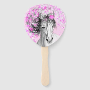 Abanico Ventilador de la mano del caballo blanco