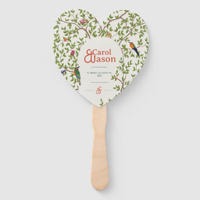 Abanico Ventilador de la mano del corazón personalizado de (Anverso)