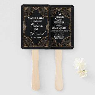 Abanico Ventilador de mano boda 1920 Elegante Gatsby Art D