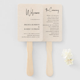 Abanico Ventilador de mano Boda de escritura negra simple 