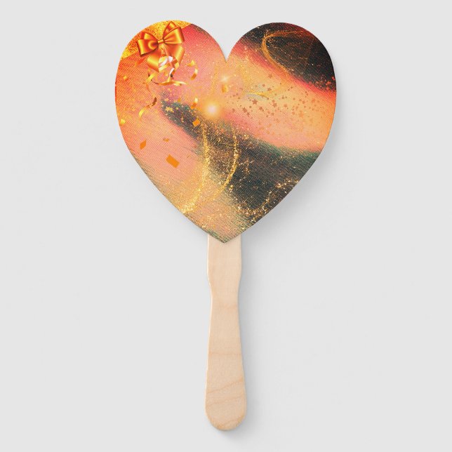 Abanico Ventilador de mano de oro vibrante (Anverso)