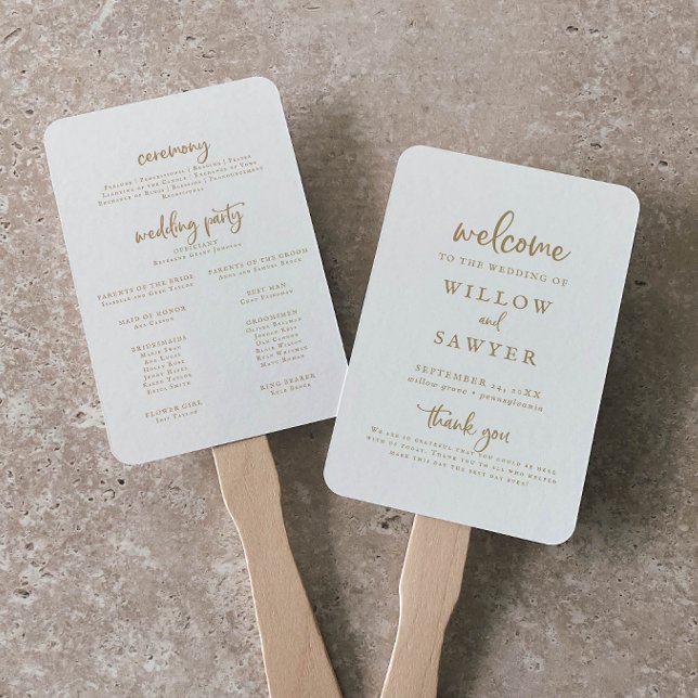 Abanico Ventilador de mano del programa de bodas rusticas  (Subido por el creador)