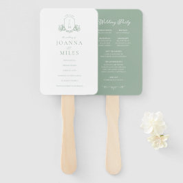 Abanico Ventilador de mano del programa de monograma botán