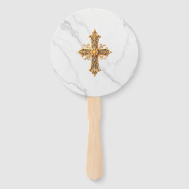 Abanico Ventilador de Marble Look Hand con Cruz