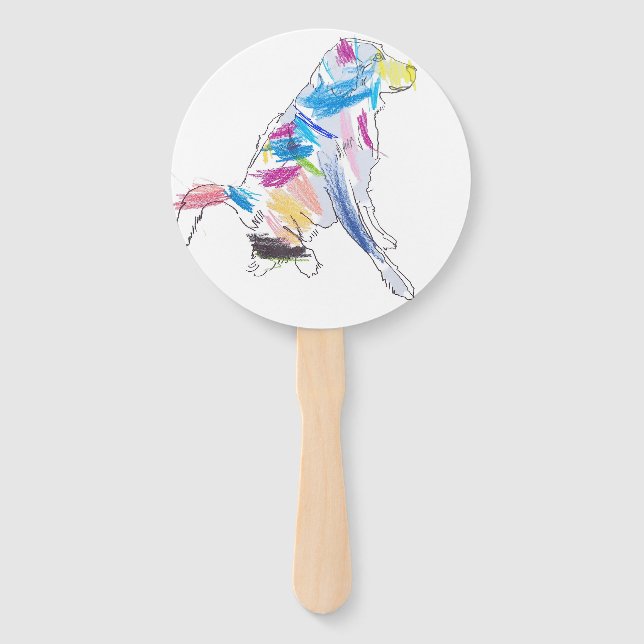 Abanico Ventilador de Perro Arcoiris (Anverso)